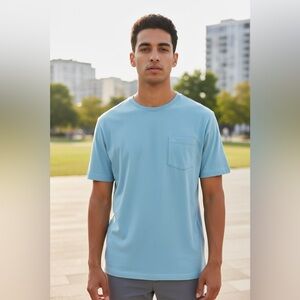Puma Pocket Tee Small NWT | Dusty Aqua Moisture‑Wicking Athleisure Essential